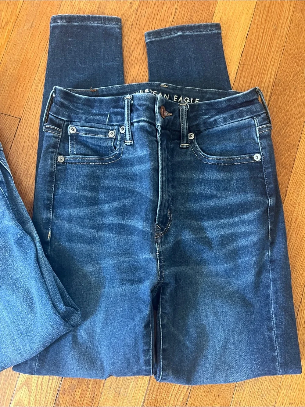 American Eagle Outfitters Dark and Mid Blue Skinny Jeans Duo